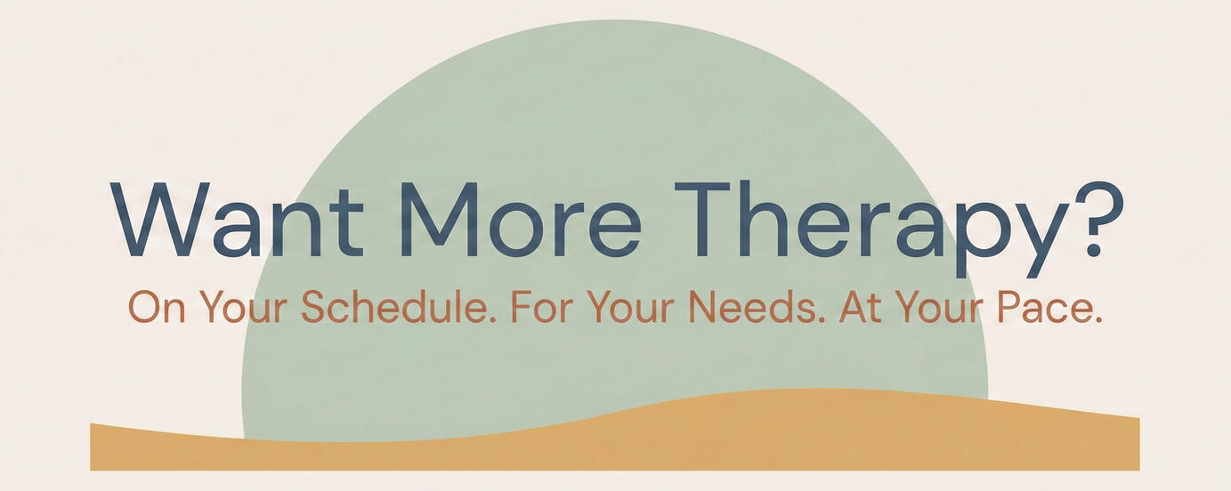 Logo for Want More Therapy, a self-paced learning company.